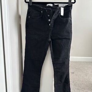 LOFT Black High Rise Women Jeans Flare Crop